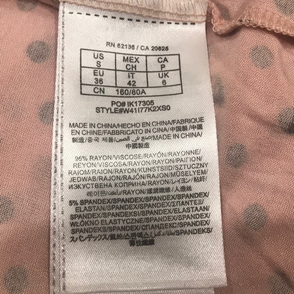 Guess Pink with Black Polka Dot 3/4 Sleeve Shirt - Picture 4 of 4